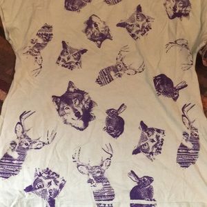 Wolf, owl and deer t-shirt
